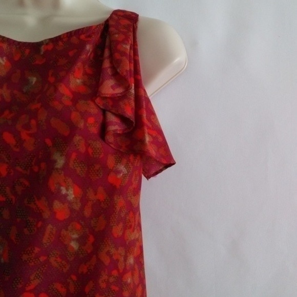 Attention Sleeveless Multi Brown Rust Top Medium - Picture 3 of 5